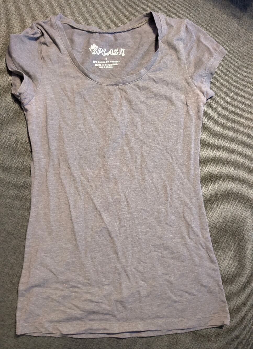 Gray Scoop Neck Tee Size Small